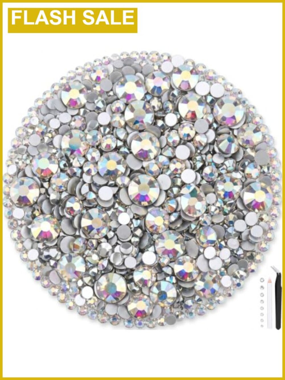 Resin Flatback Rhinestones Kit 14400 Pcs Crystal AB 2-6mm Craft